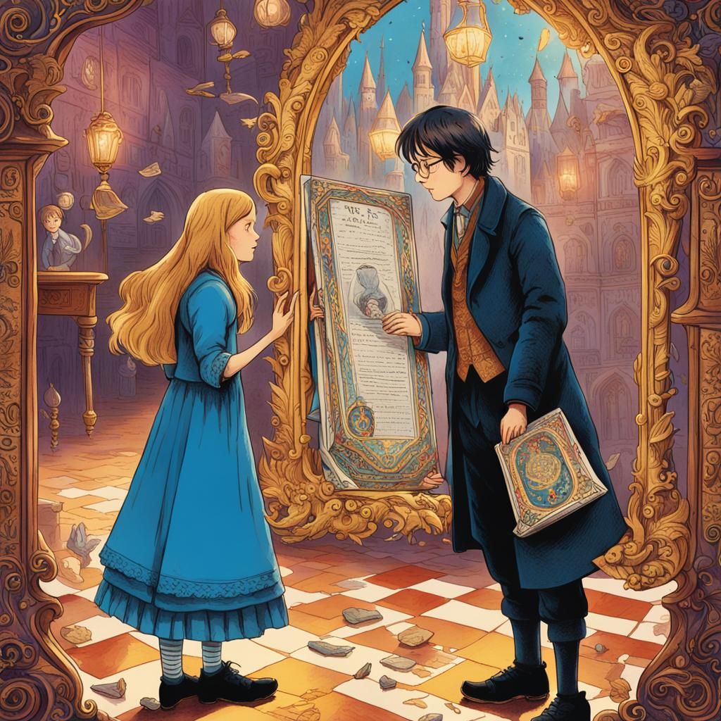 Alice and Harry Potter Discover Ancient Mirror