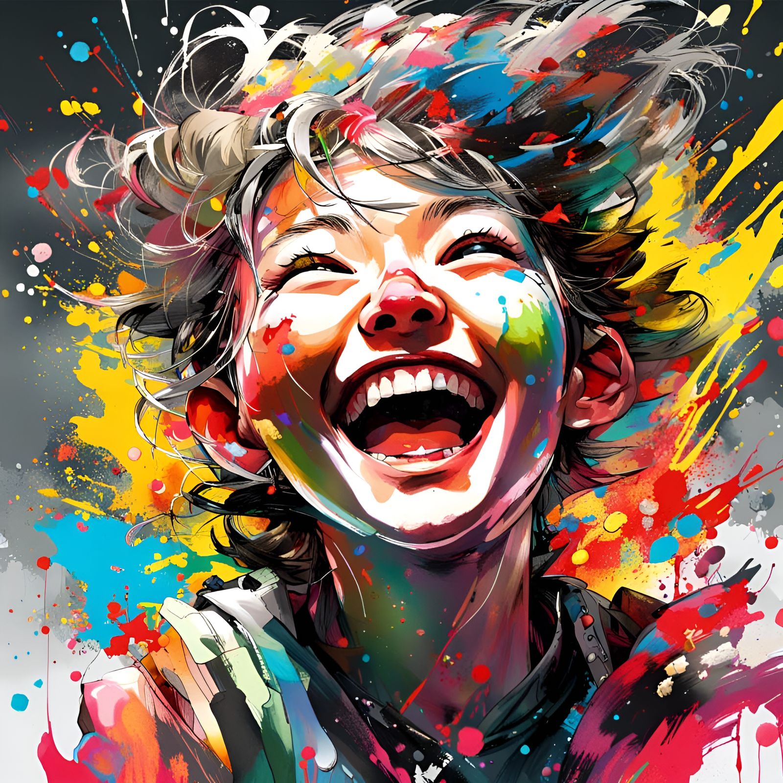 Joyful Toon Laughing in Ultra Detailed Splash Art