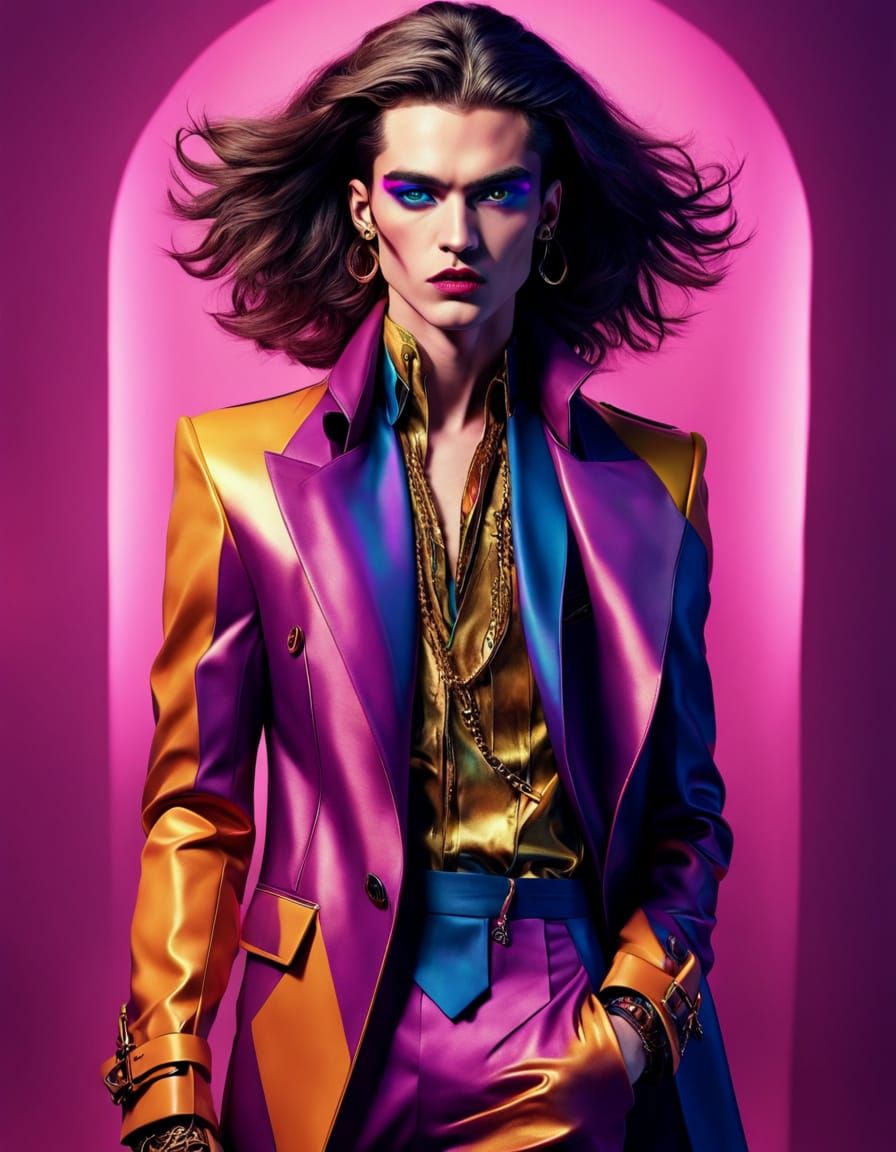 Androgynous Fashion Concept Art in Digital Style