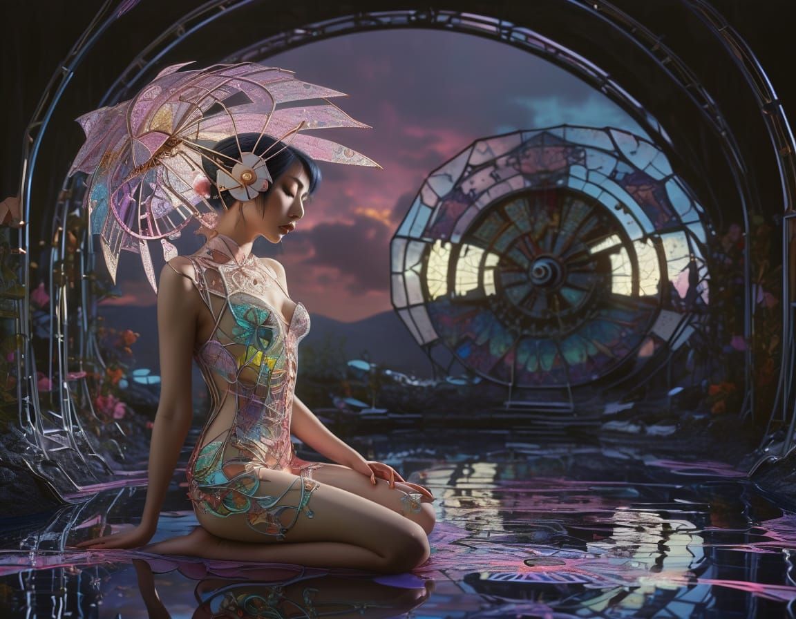 3D above view beautiful solarpunk aetherpunk idyllic utopian world with vast lush undulating landscape filled with thous...