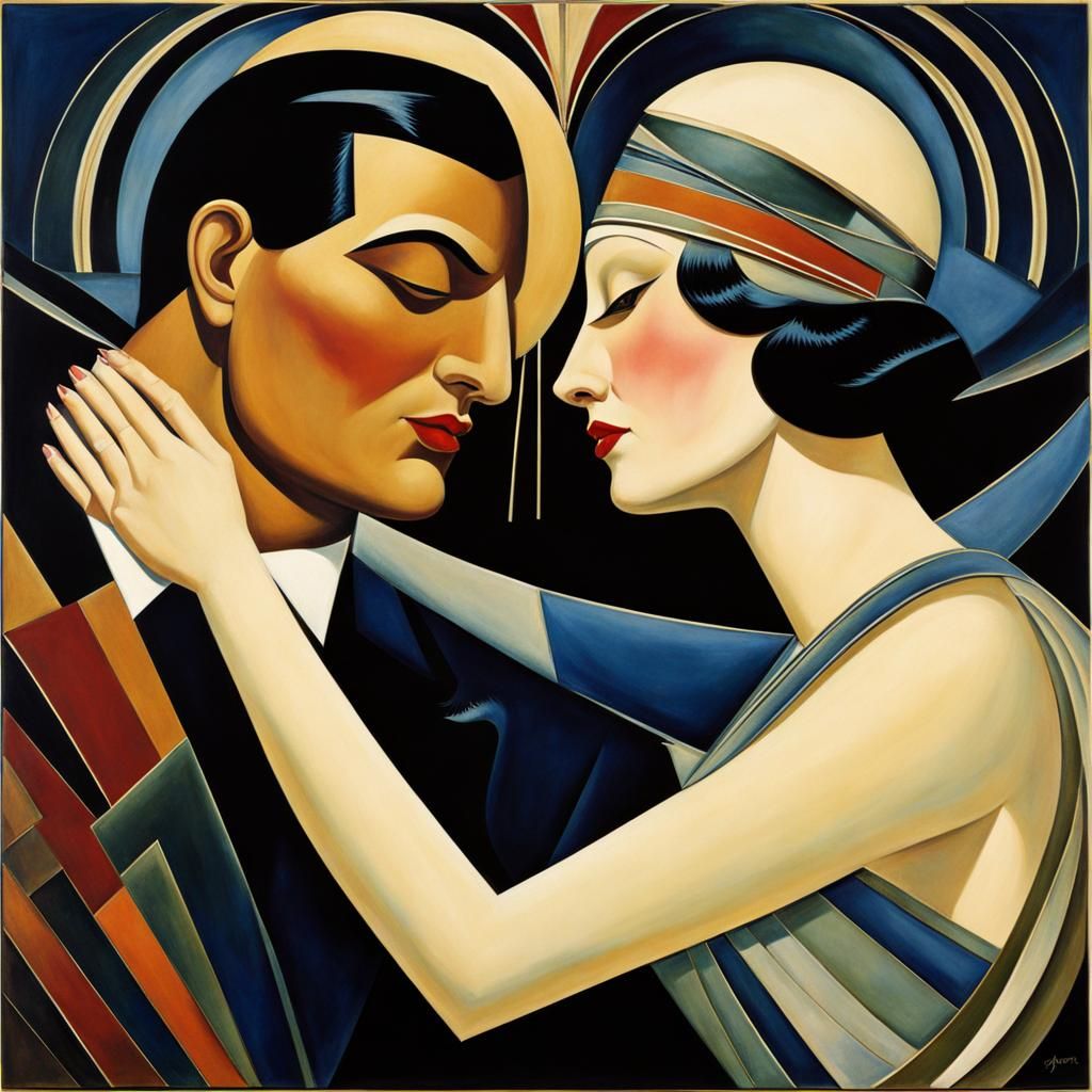 Romantic Intimacy in Art Deco Mastery
