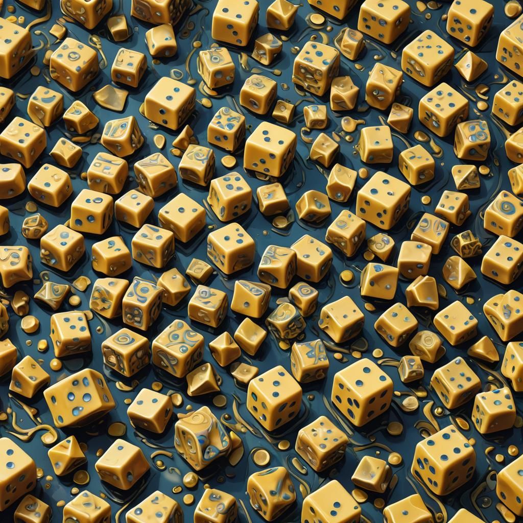 Yellow Dice Covered in Vibrant Butter Frosting