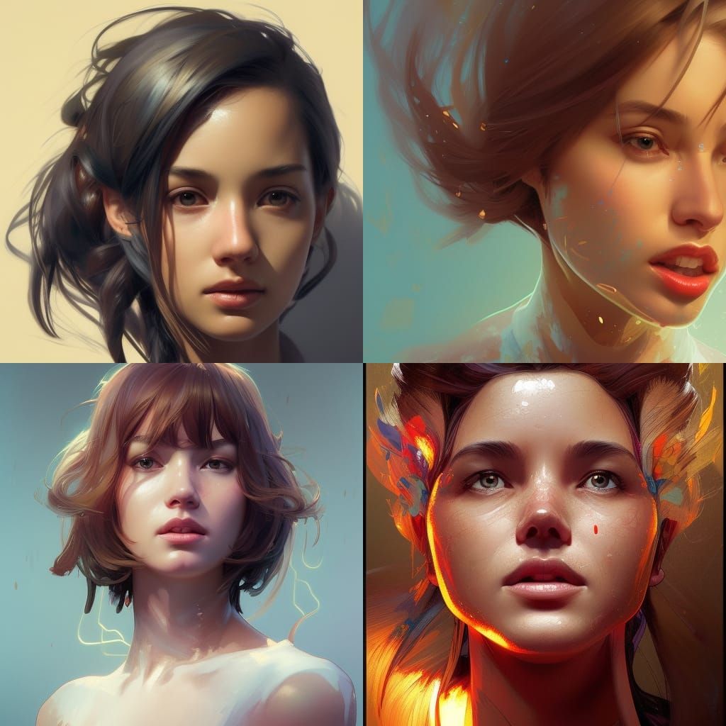 Detailed Portrait of Winnie in Art Nouveau Style