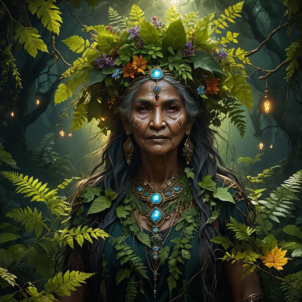 Mother Nature Embodied as Native American Woman