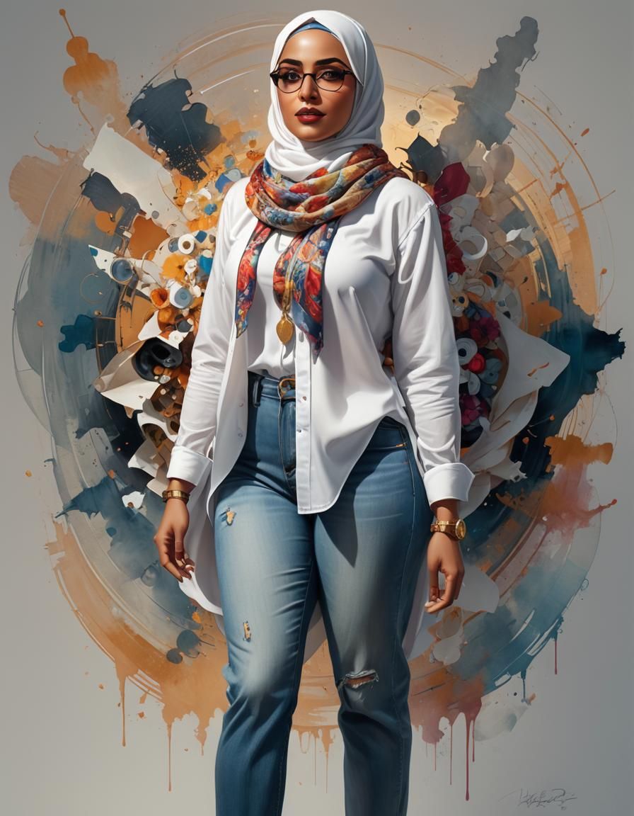 Curvy Businesswoman in Comic Book Style