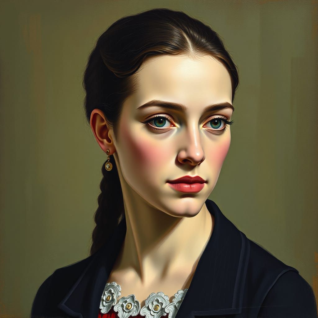 Expressive Portrait in Gabriele Münter Style