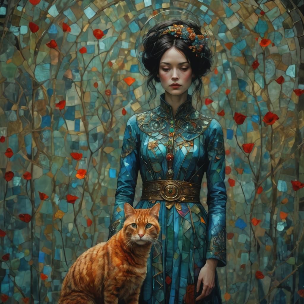 Stained Glass Art Brut Digital Illustration