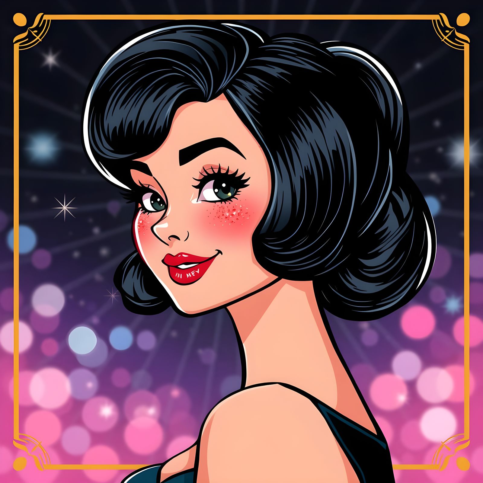 Playful Pop Art Beauty in Retro Cartoon Style