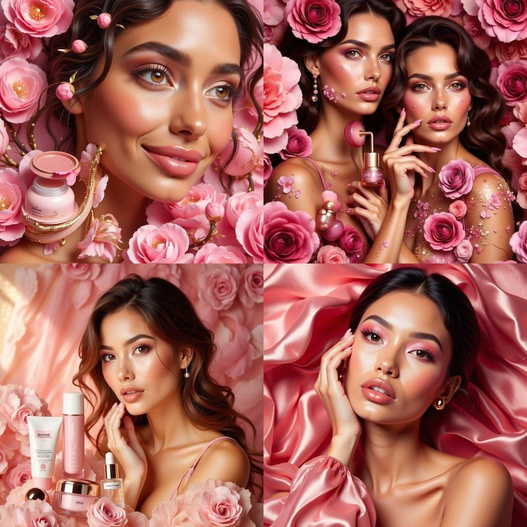 Pink Argan Cosmetics Campaign with Biomechanical Flora
