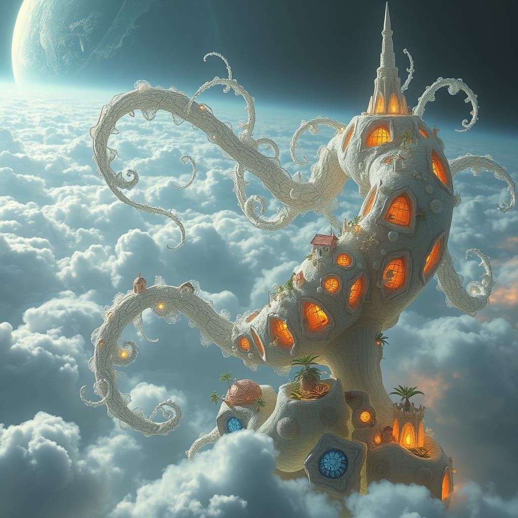 Celestial Vines in Turbulent Clouds