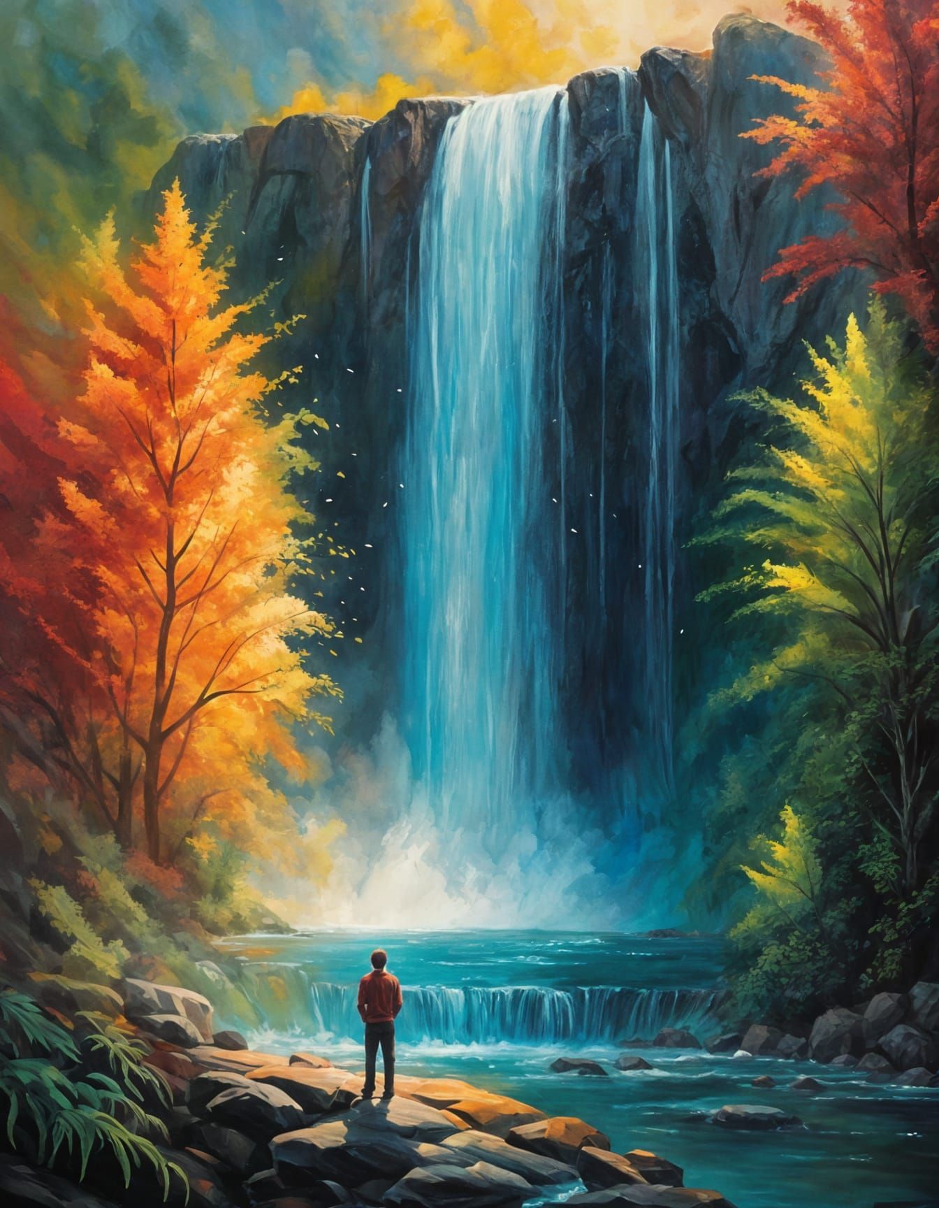 Waterfall of Life: Digital Art