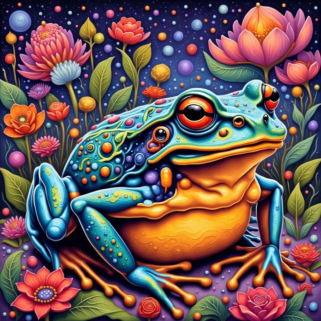 Funny Frogs in a Humorous Scene