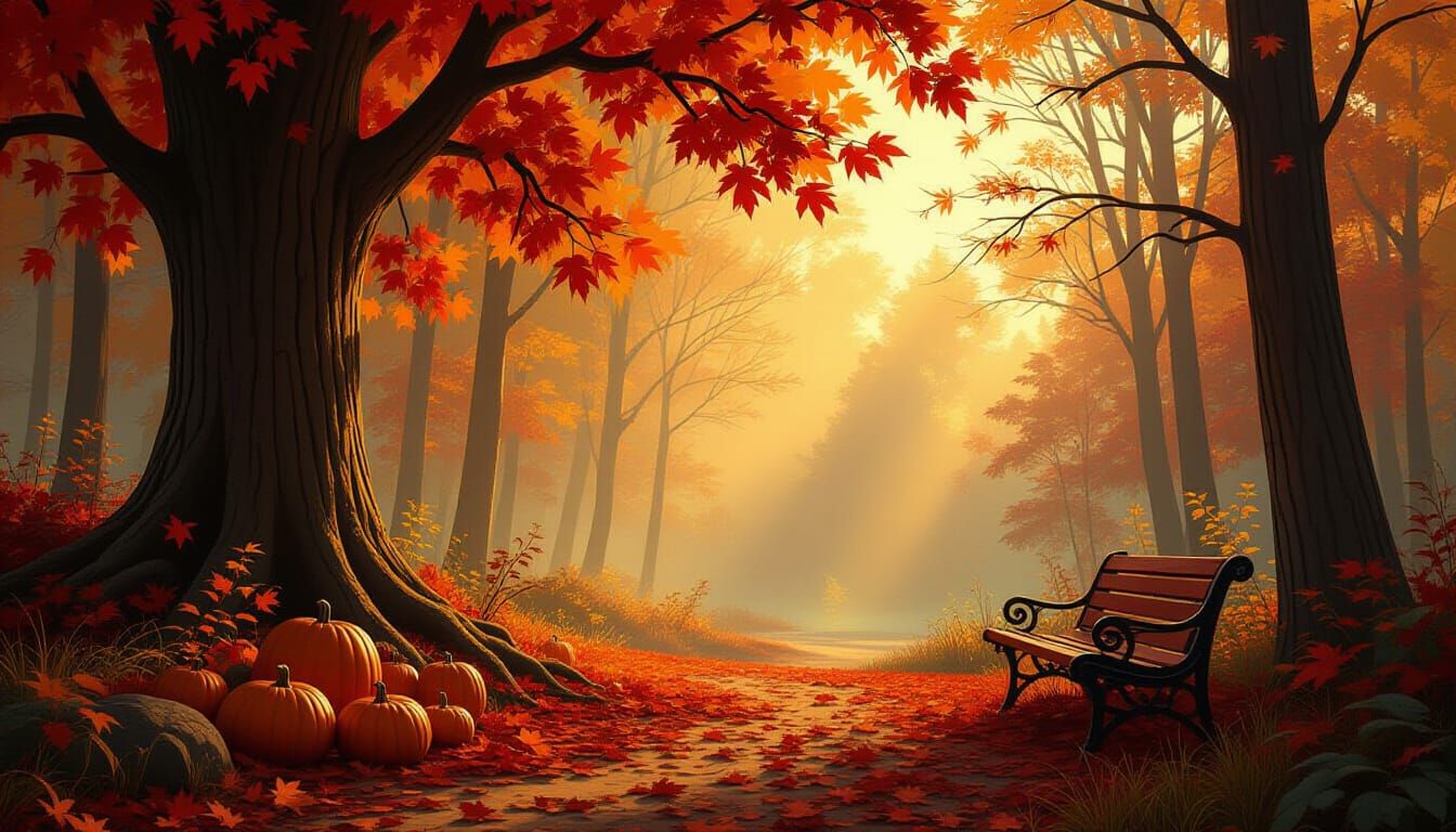 Autumn Landscape in Dramatic Cinematic Style