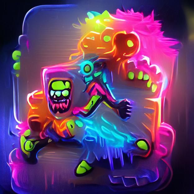 Colorful Neon Zombie