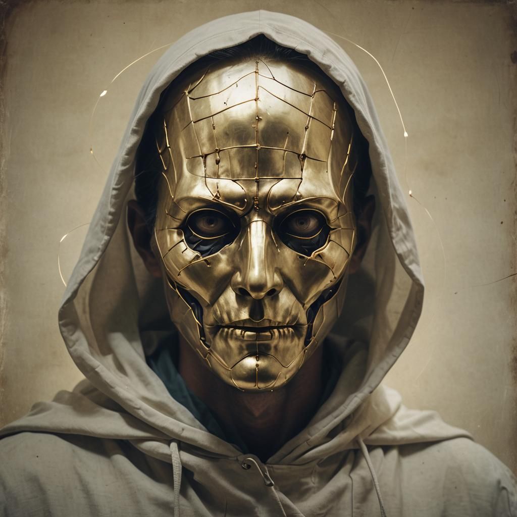 Ghost Mask Man in Retro Style