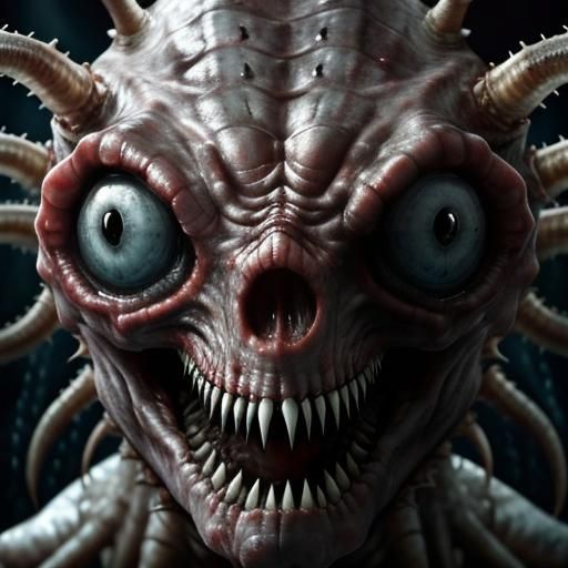 Gigantic Sea Monster Eye: Underwater Horror in Photorealism