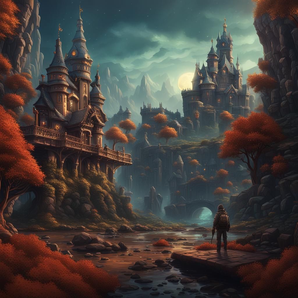 Fantastical Matte Painting with Intricate Details