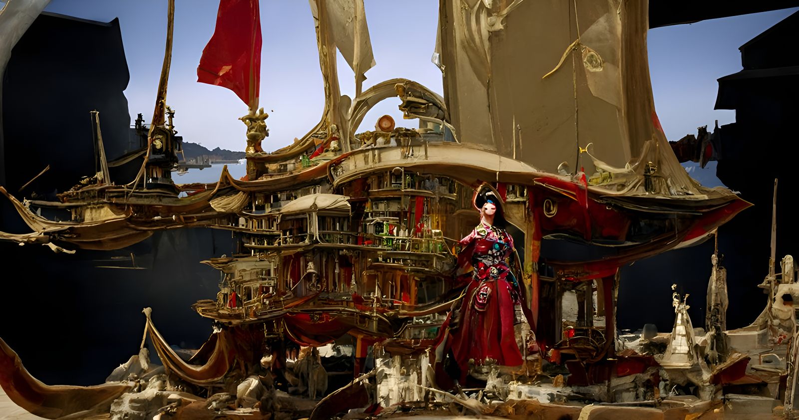 Pirate Queen in Art Deco Renaissance Style