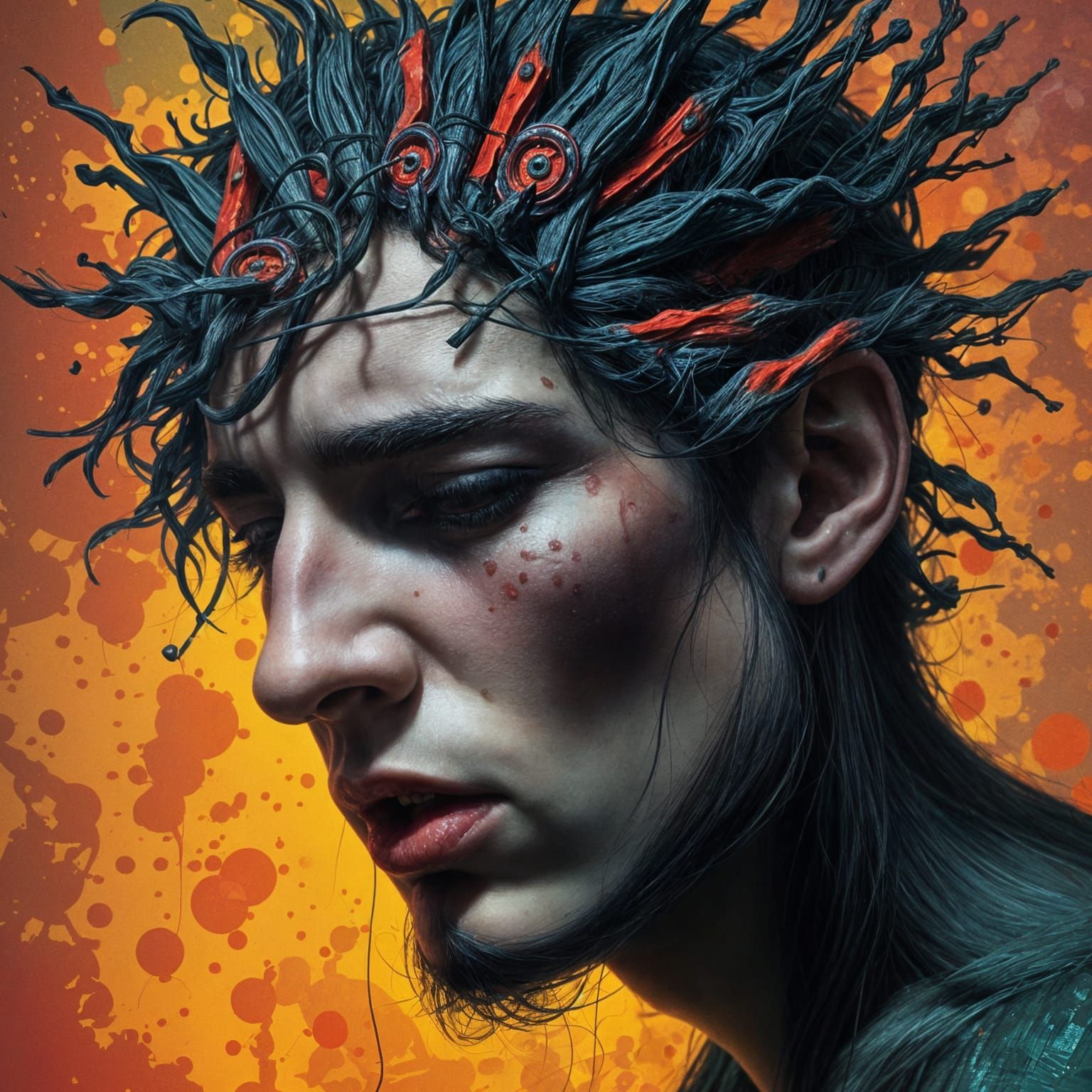 Depression and Anxiety: Hyperrealistic Splash Art