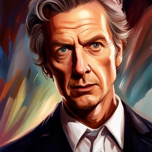 Hyperrealistic Doctor Who Splash Art Portrait