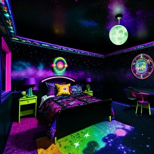 Night Sky Bedroom Hideaway in Art Deco Style