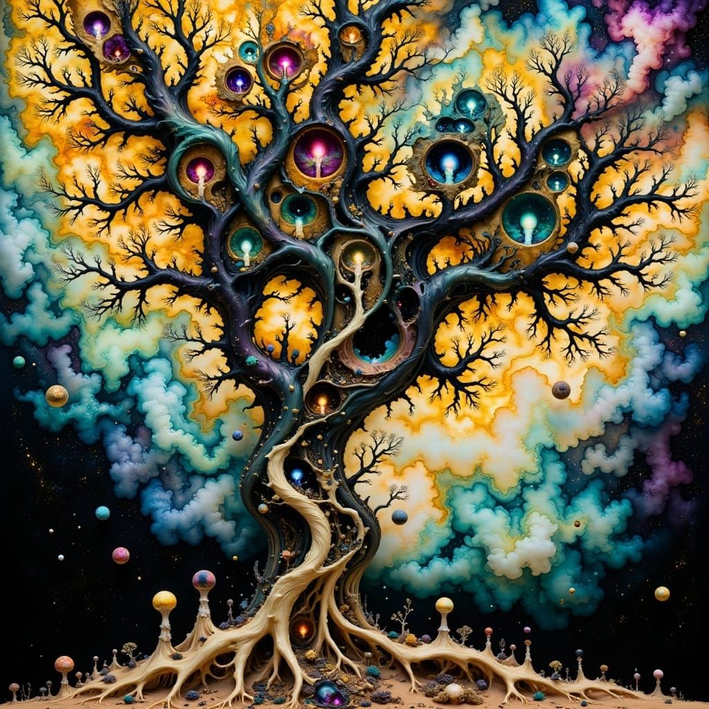 Surreal Cubist Trees Eating Children: Abstract Art