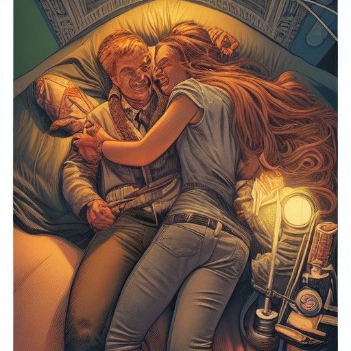 Comic Book Style Sickbed Scene