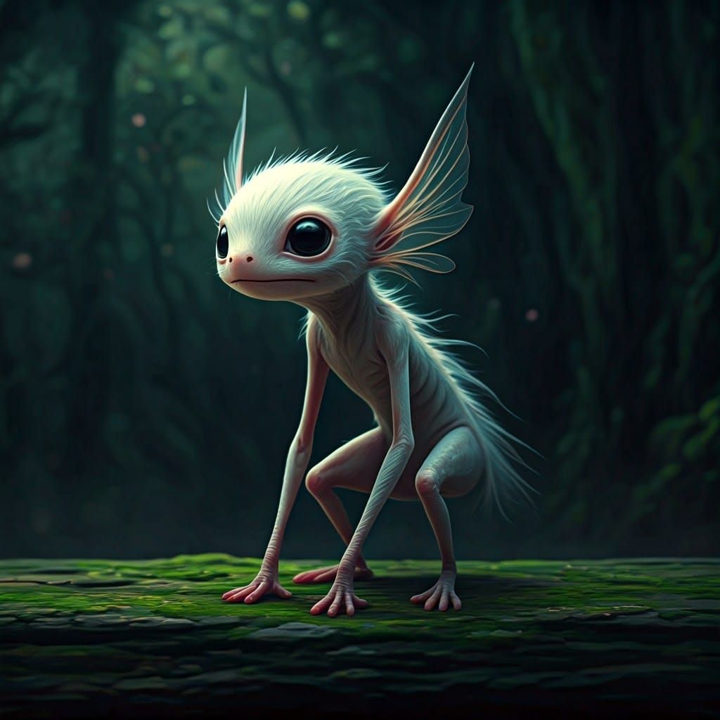 Ethereal Creature in Watercolor-Inspired Fantasy Art