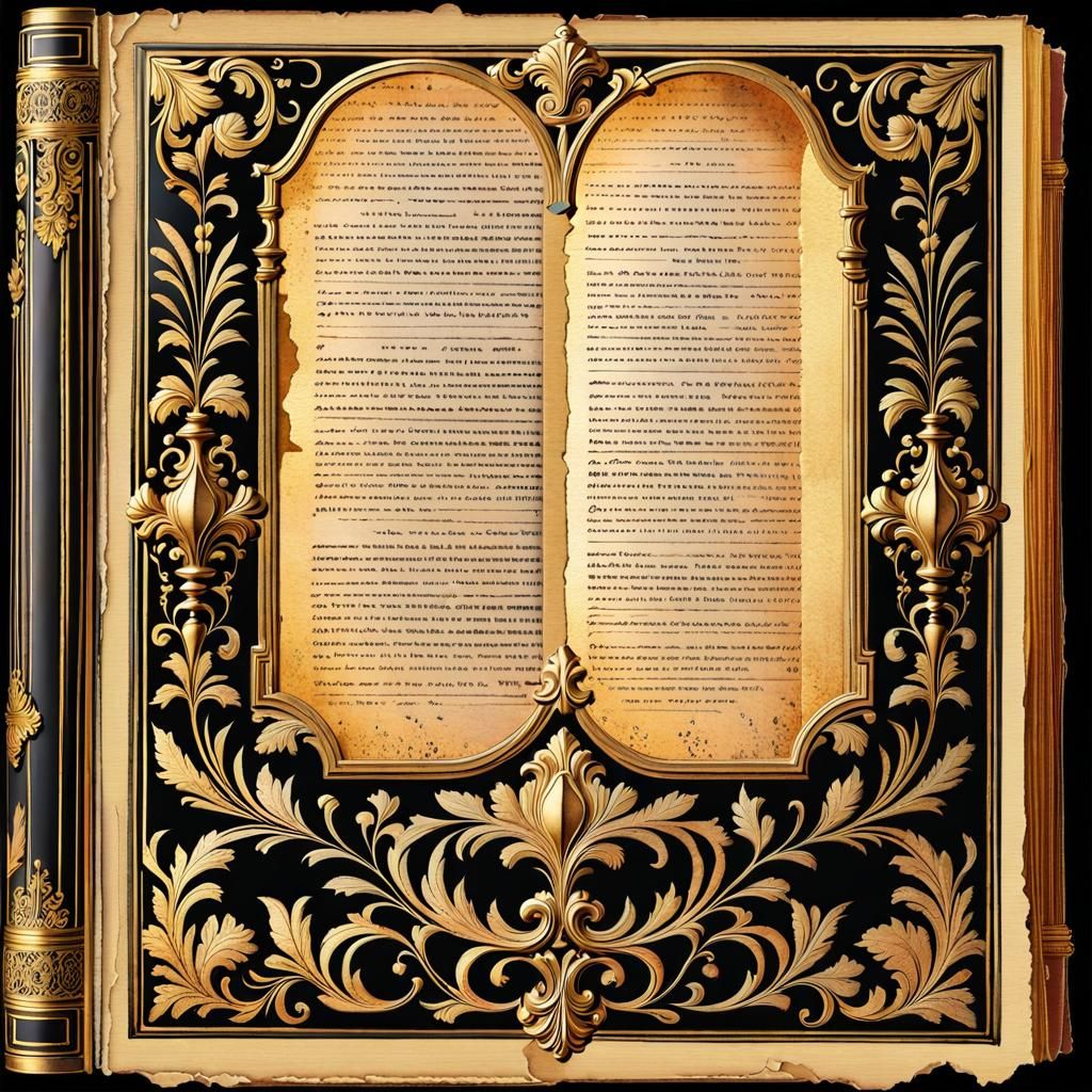 Intricate Mixed Media Art on Distressed Antique Page