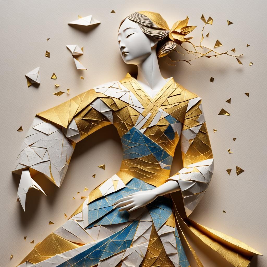 Kintsugi Paper Sculpture: Beauty in Imperfection