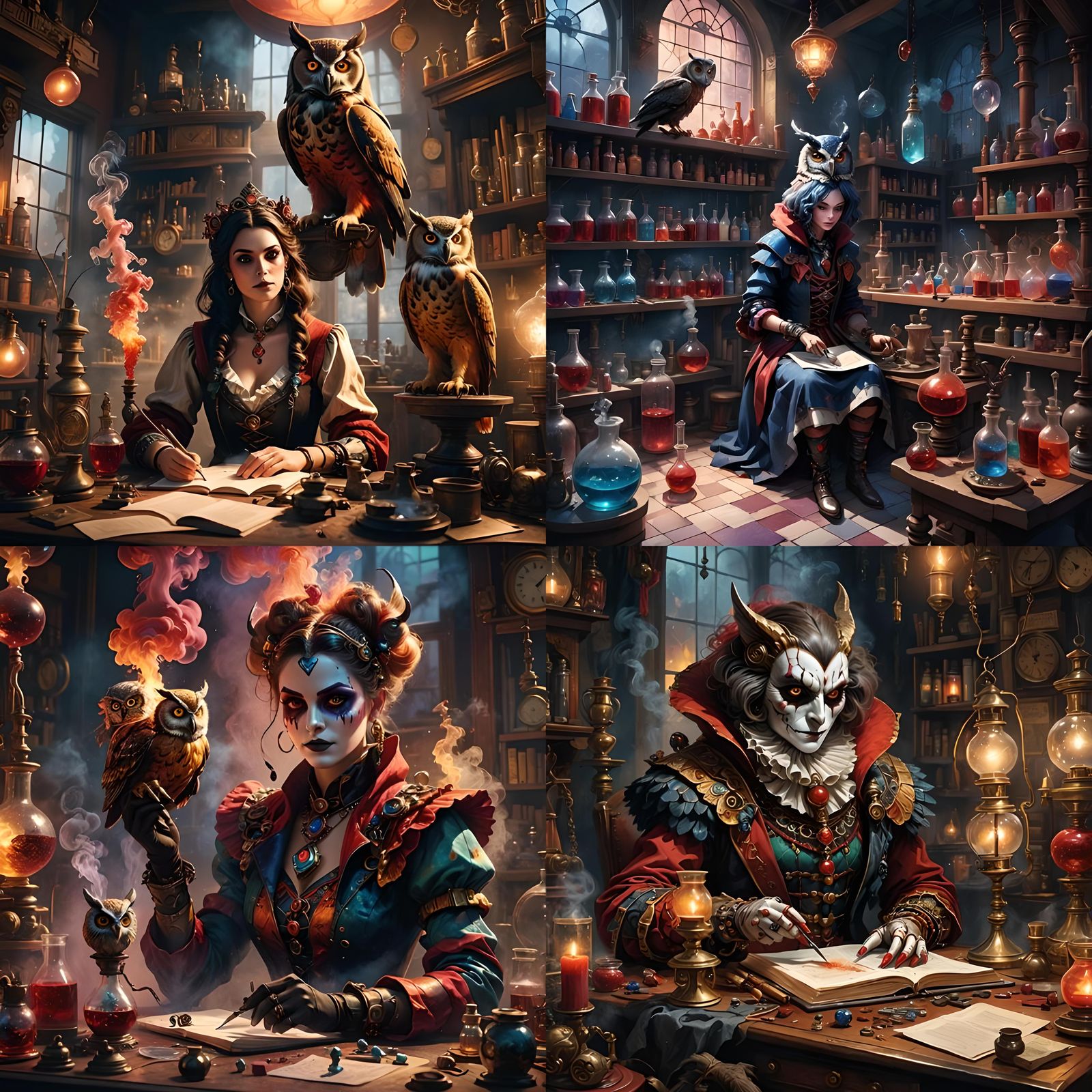 Harlequin's Chemistry Experiment: A 3D Matte Painting