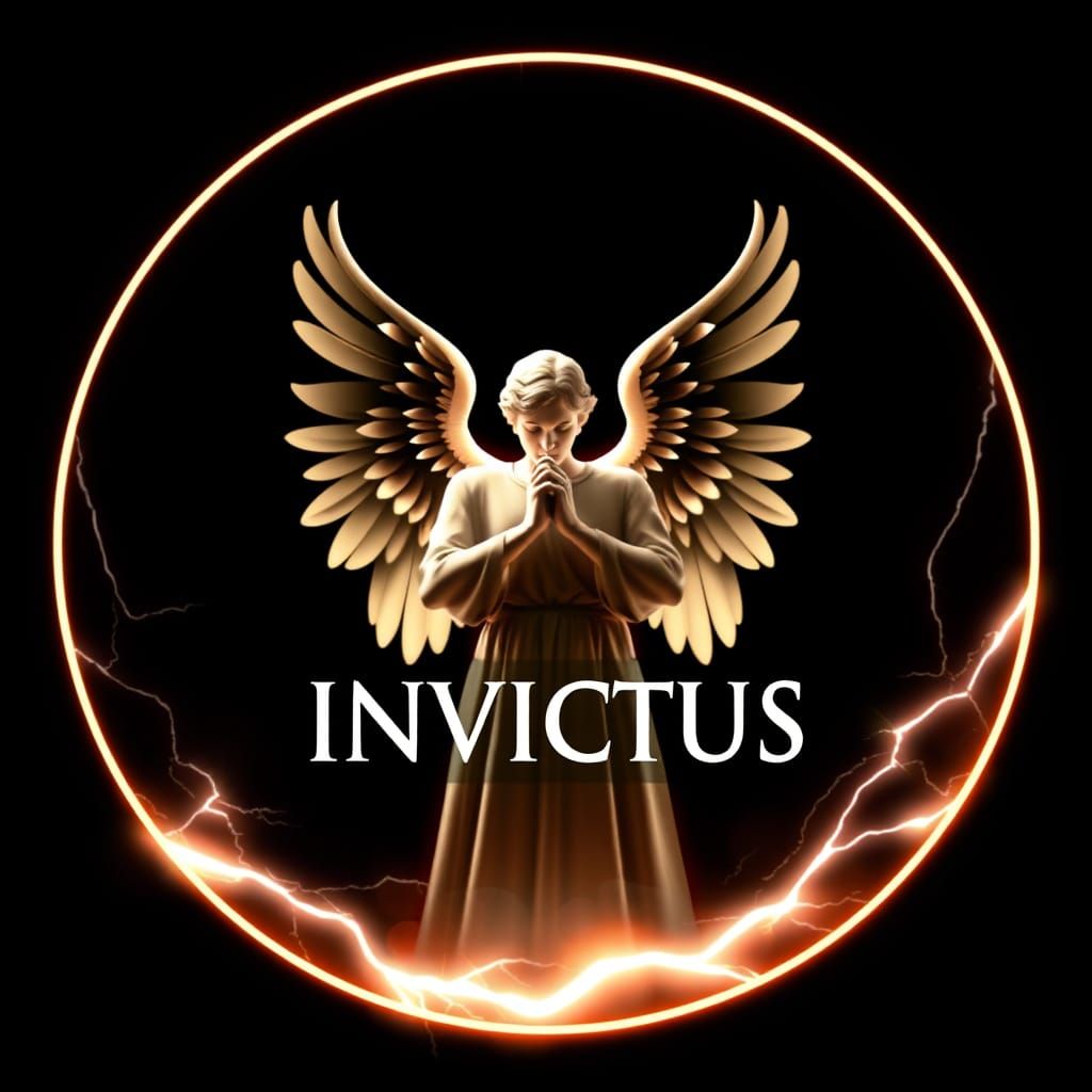 Angel Logo with Lightning in Minimalist Style