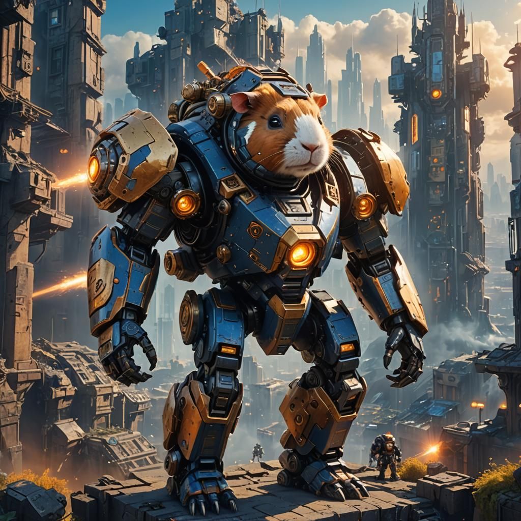 Guinea Pig Pilot in Mecha Suit Concept Art