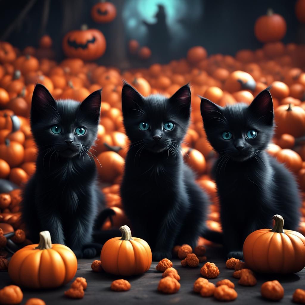 Kittens Celebrate Halloween in Costume