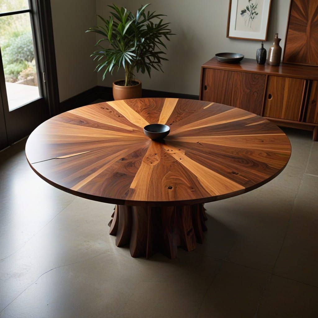 Dark Acacia Wood Table in Organic Modern Style