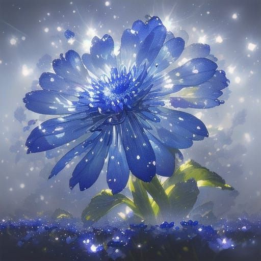 Delicate, Frost-Kissed Forget-Me-Not Blooms in Electric Purp...