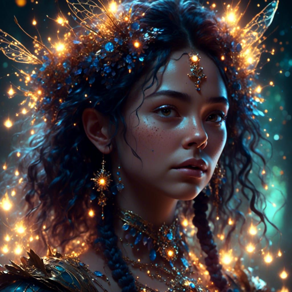 Enchanted Forest Fairy Portrait in Detailed Fantasy Art