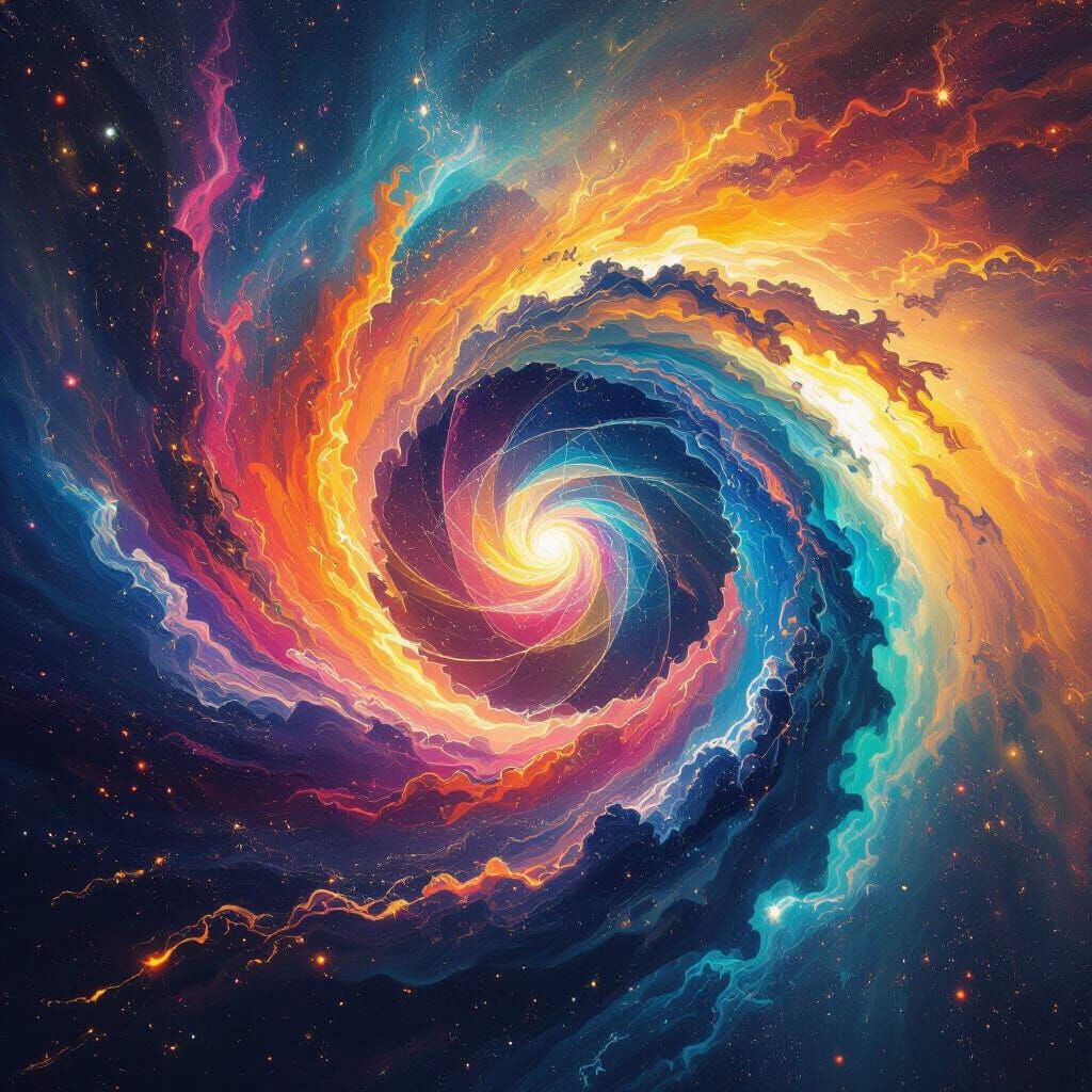 Cosmic Energy Vortex: Abstract Galaxies Forming