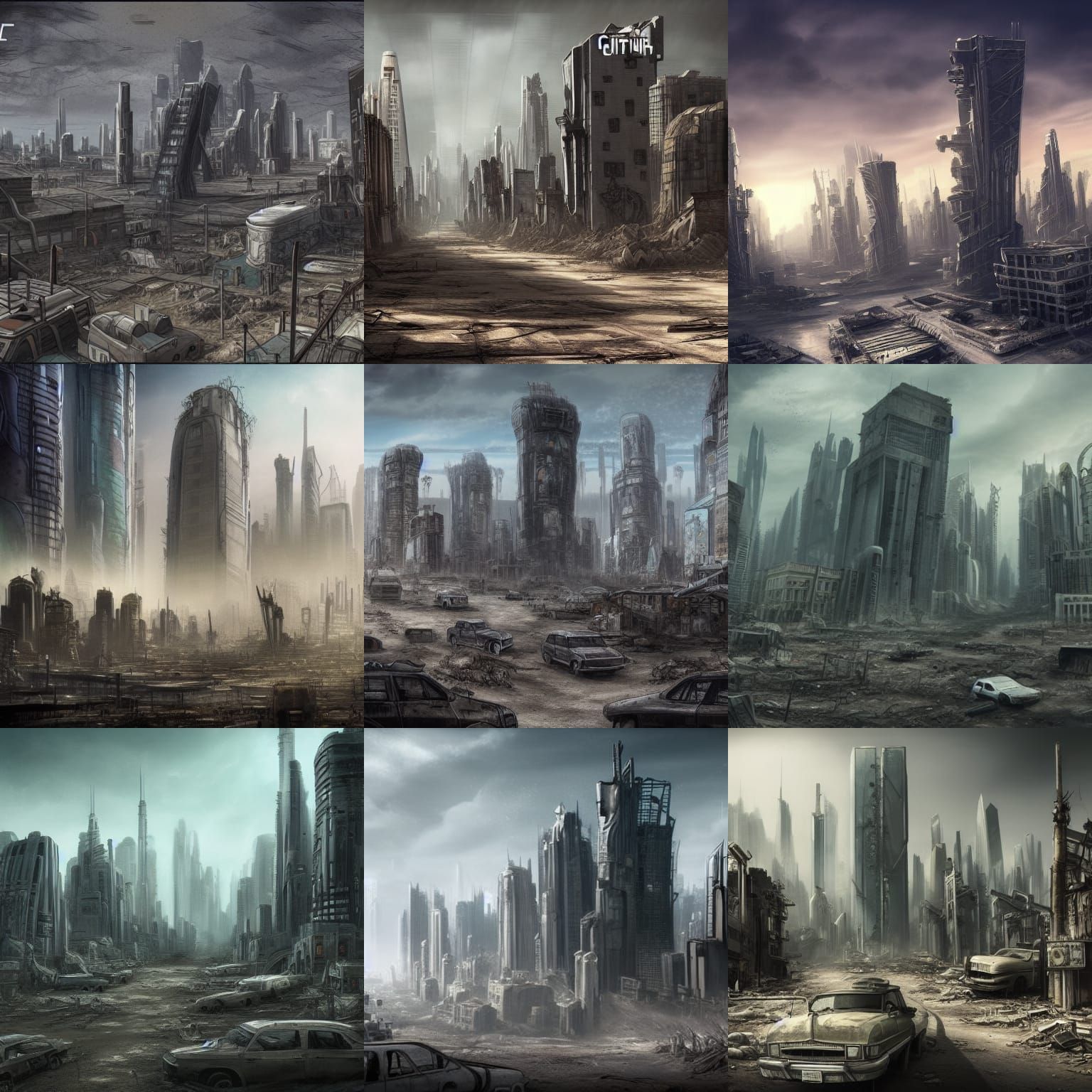 Post-Apocalyptic Cityscape: Future Ruins