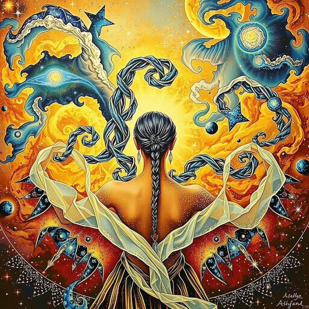 Cosmic Stardust Figure in Hyperrealistic Style