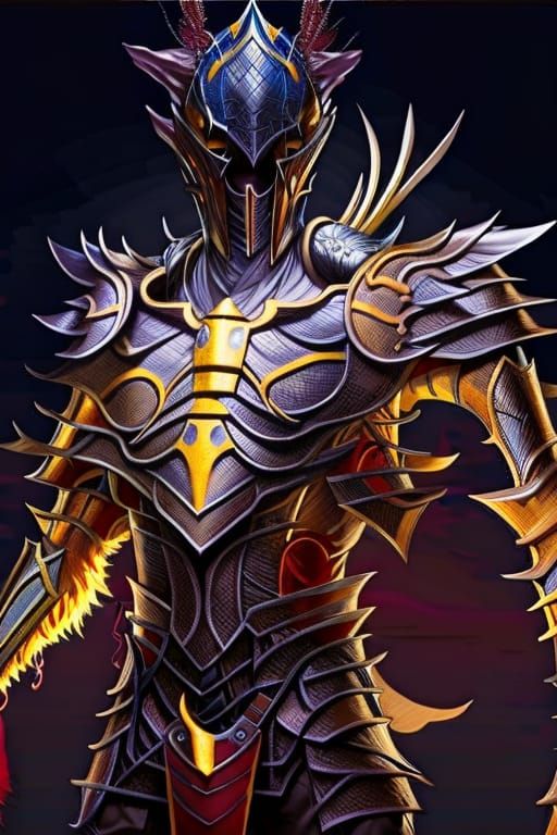 Aetherpunk Bee Warrior in Feudal Japan Style