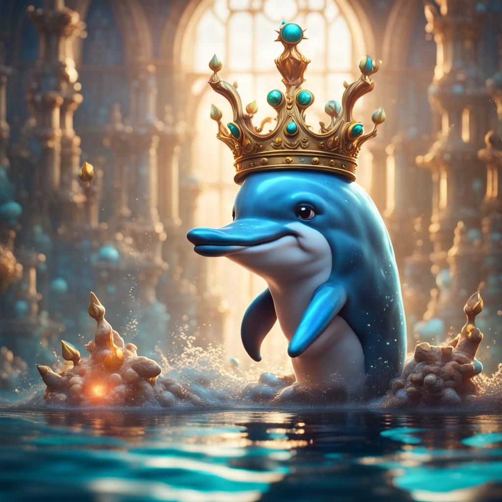 Crowned Dolphin Fantasy Concept Art