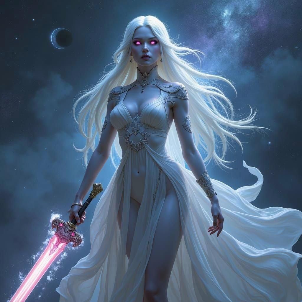 Drow Priestess of Eilistraee Fantasy Splash Art