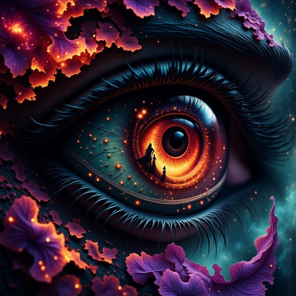 Gothic Eye Overlooking City in Dark Fantasy Style