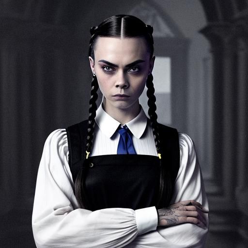 Wednesday Addams in Whimsical Colors