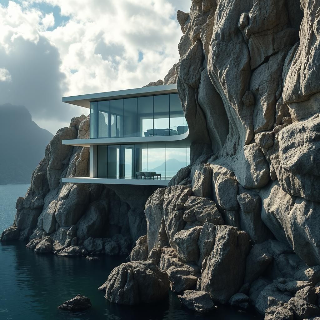 Futuristic Cliffside Home: Modern Architecture Meets Nature