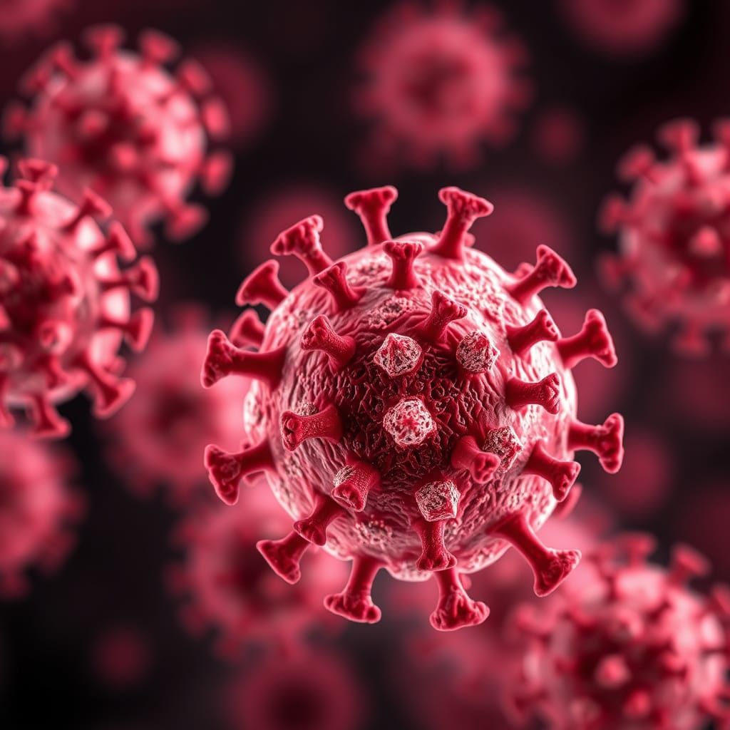 Red Blood Cells Infected with a Virus