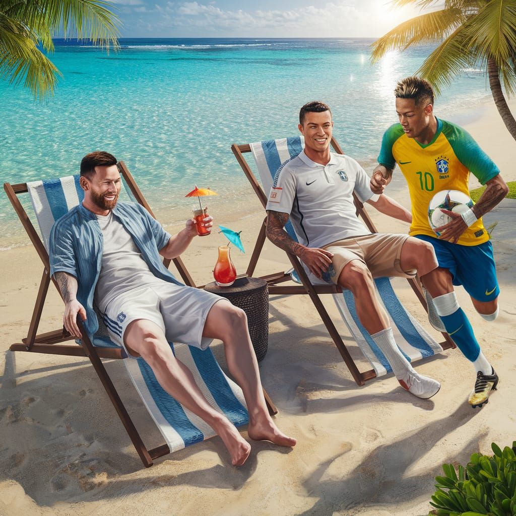 Messi, Ronaldo, and Neymar: A Beach Football Reunion