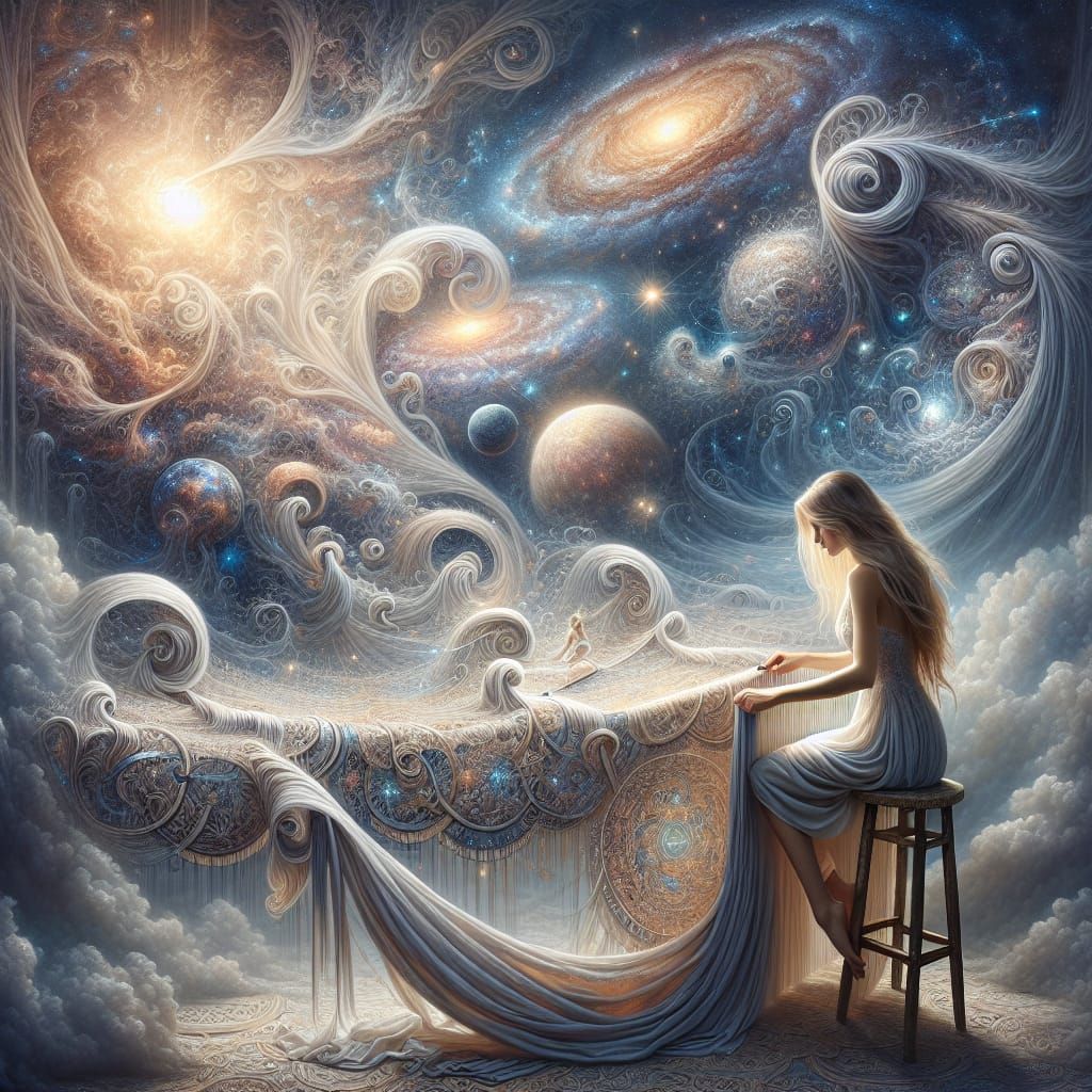 Cosmic Weaver: A Universe of Dreams in Tapestry