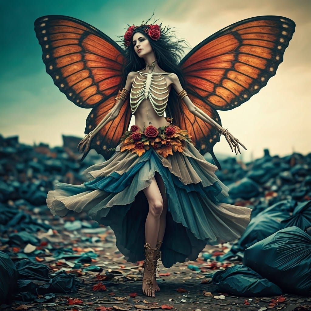 Gothic Fairy Dances in Garbage Dump